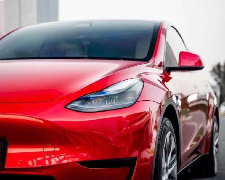 Mallcas™ Glossy Metallic Vampire Red Vinyl Wrap (PET Liner)