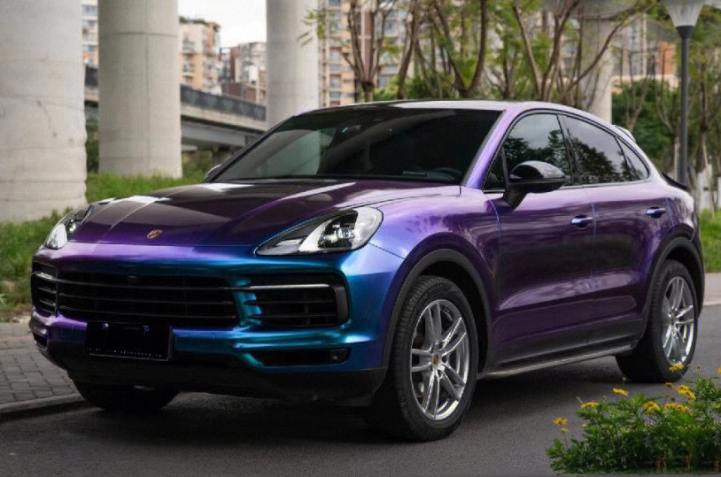 Mallcas™ Glossy Diamond Purple Red Vinyl Wrap (PET Liner)