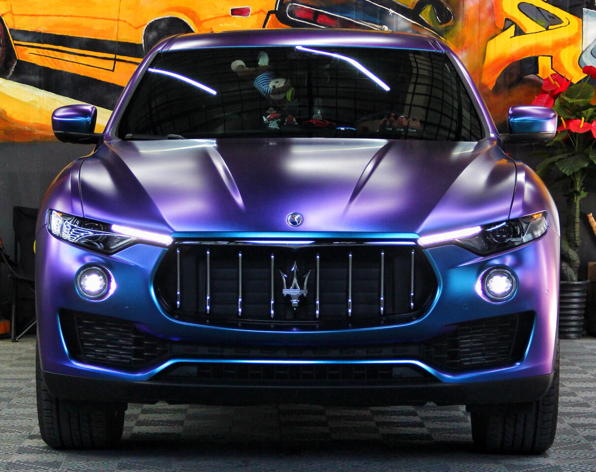 Mallcas™ Matte Diamond Purple Blue Vinyl Wrap (PET Liner)
