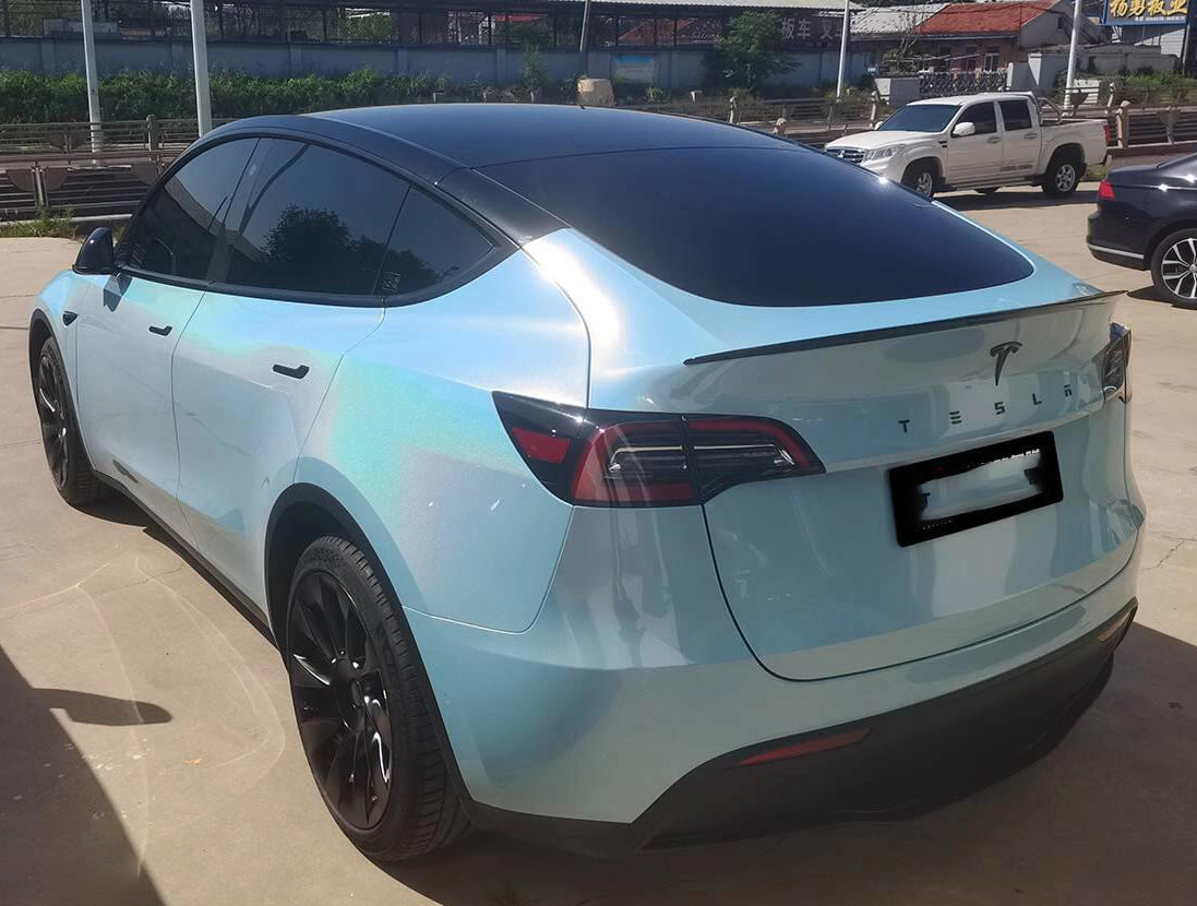 Mallcas™ Glossy Iridescent Sea Blue Vinyl Wrap (PET Liner)