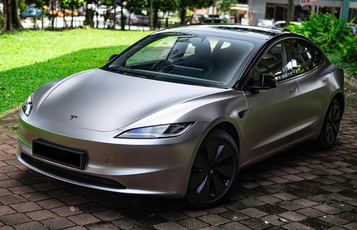 Mallcas™ Matte Pure Metal Brown Grey Vinyl Wrap (PET Liner)