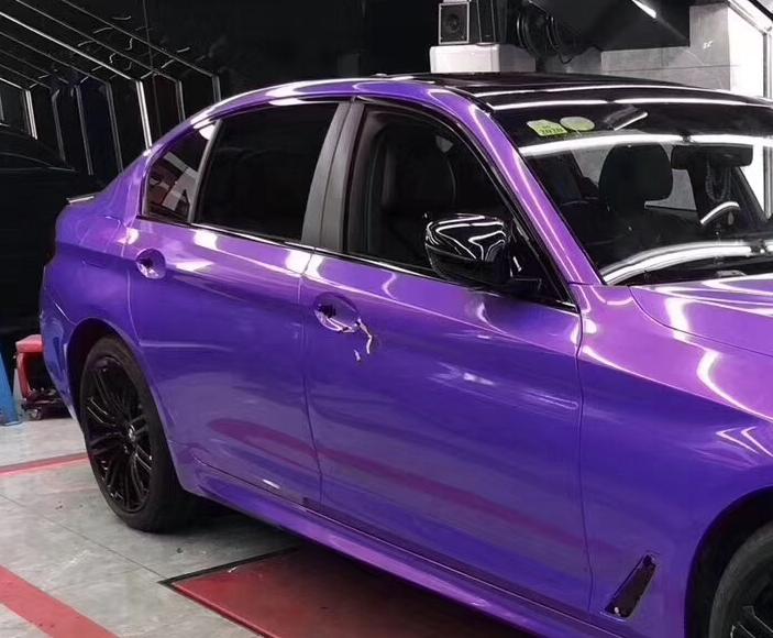 Mallcas™ Glossy Magic Gold Purple Vinyl Wrap (PET Liner)