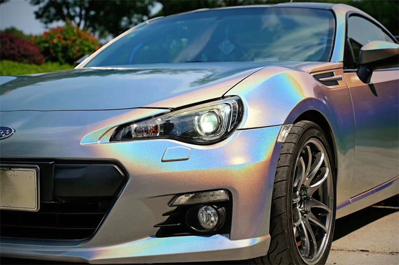 Mallcas™ Ultra Gloss Iridescent Silver Vinyl Wrap (PET Liner)