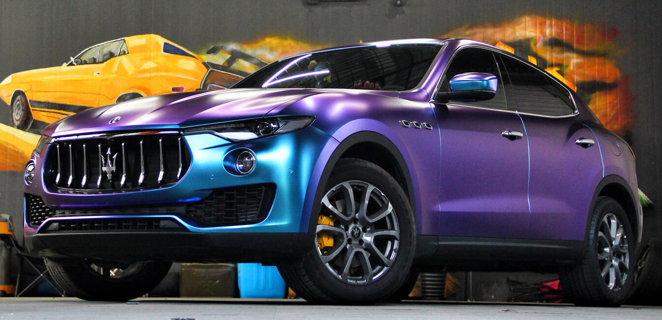 Mallcas™ Matte Diamond Purple Blue Vinyl Wrap (PET Liner)