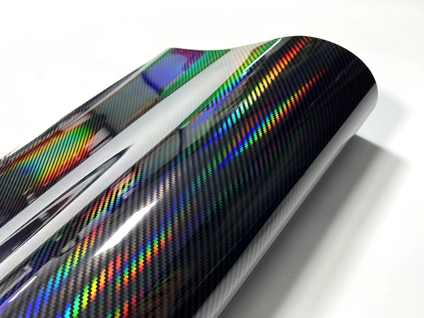 Mallcas™ Glossy Iridescent Carbon Fiber Vinyl Wrap (PET Liner)