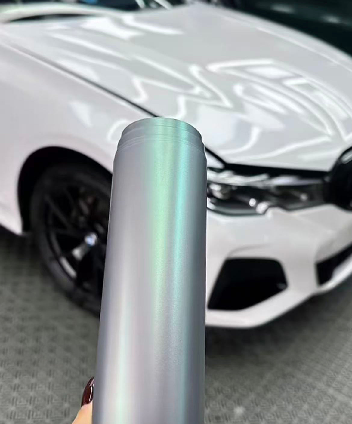 Mallcas™ Matte Technology Silver Green Vinyl Wrap (PET Liner)