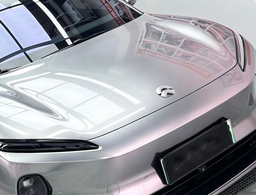 Mallcas™ Gloss Technology Silver Orange Vinyl Wrap (PET Liner)