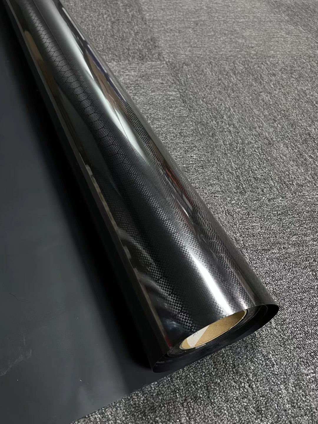 Mallcas™ Semi Matte Lozenge Black Carbon Fiber Vinyl Wrap (PET Liner)