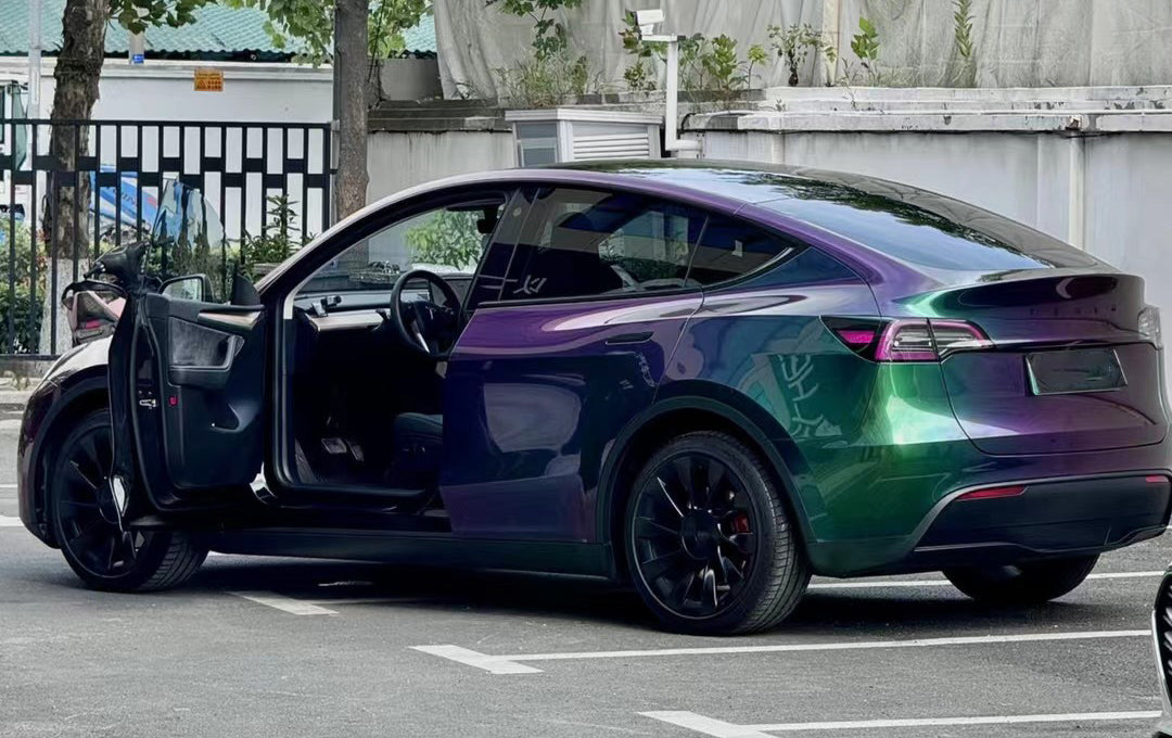 Mallcas™ Ultra Chamelelon Spectrum Glossy Jungle Purple Green Vinyl Wrap (PET Liner)