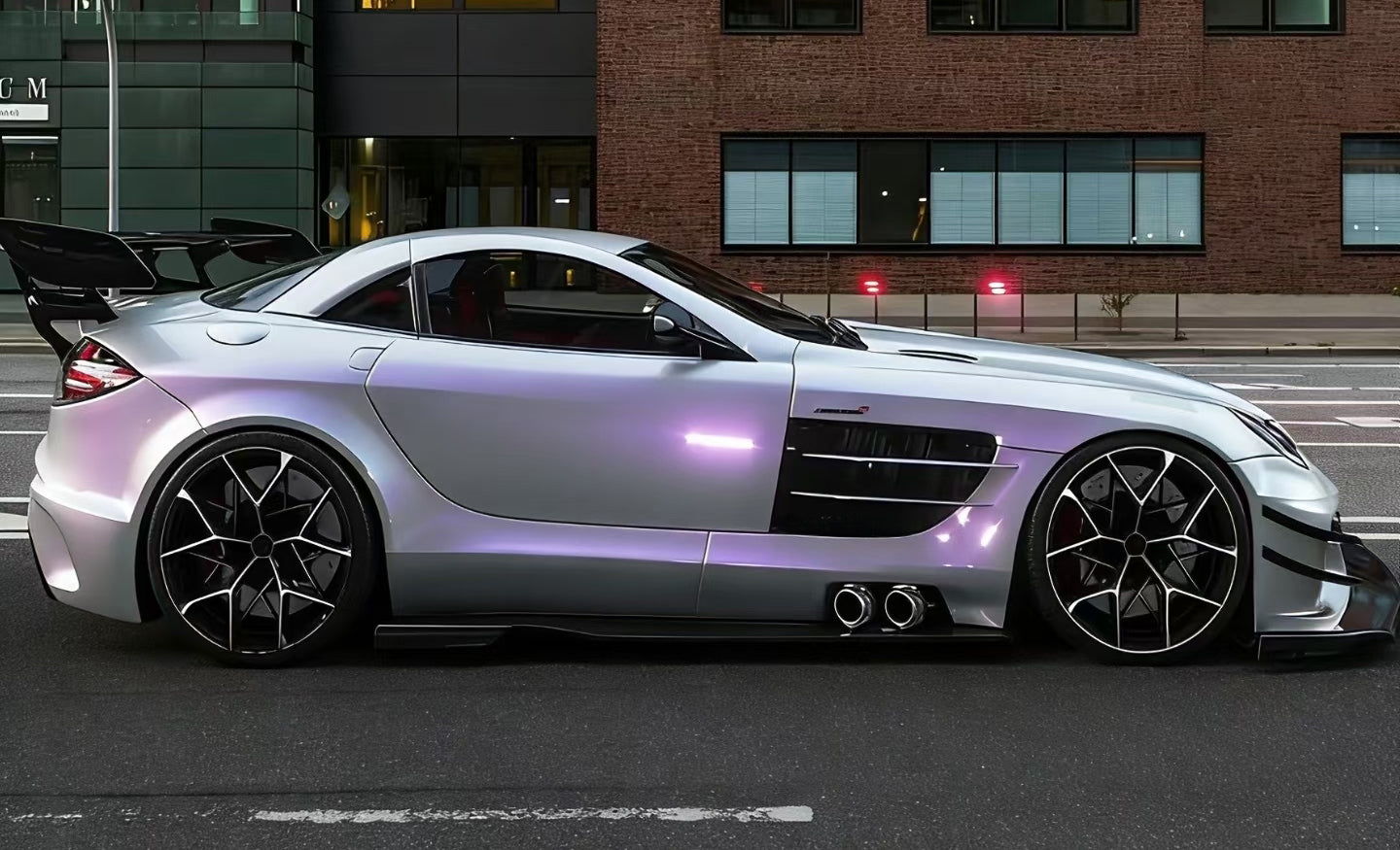 Mallcas™ Gloss Technology Silver Purple Vinyl Wrap (PET Liner)