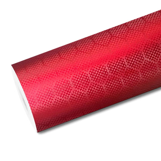 Mallcas™ Satin Red Honeycomb Carbon Fiber Vinyl Wrap (PET Liner)