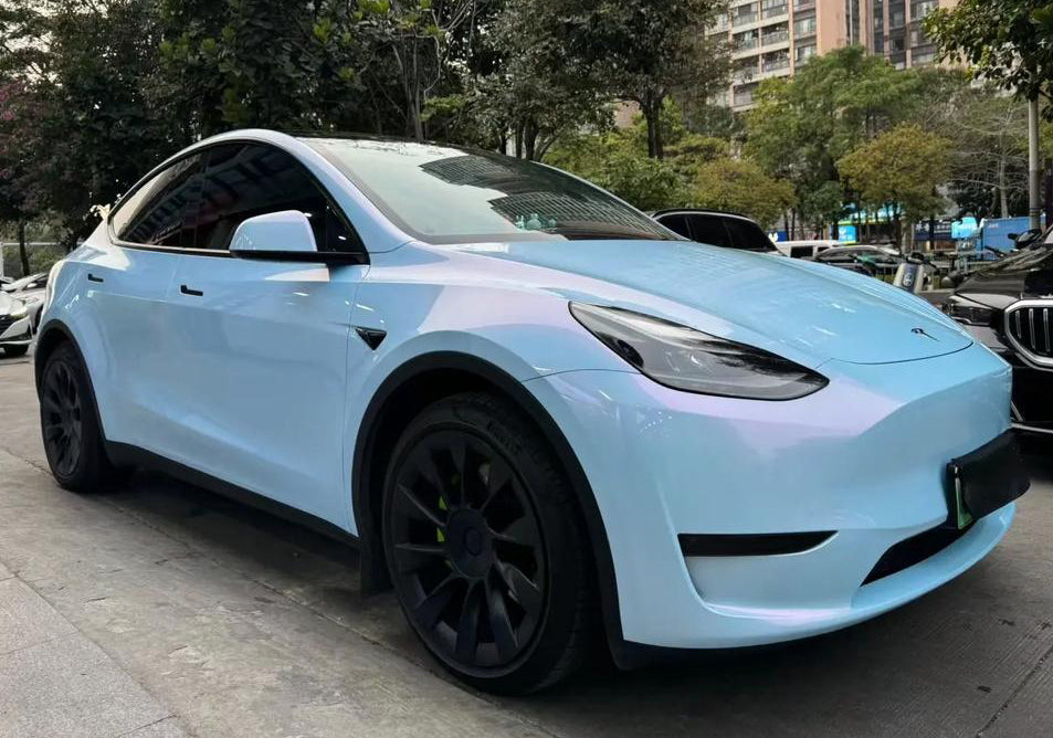 Mallcas™ Glossy Color Shift Pearl Chameleon Blue Vinyl Wrap (PET Liner)